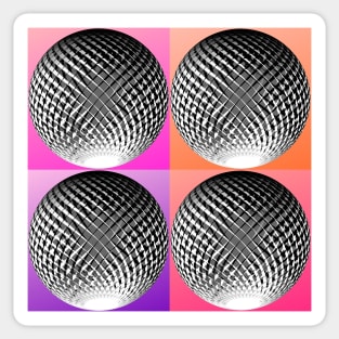 Elegant pink purple orange pop art with silver spheres Sticker